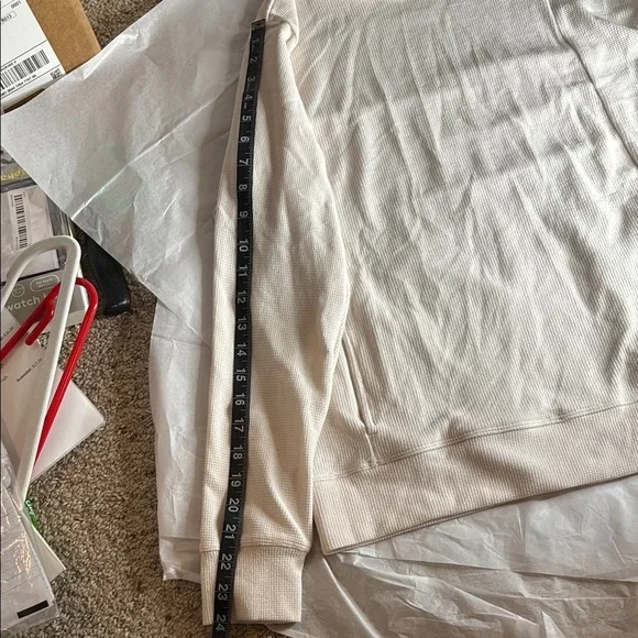 Tommy John Waffle Knit Hoodie in Pastel Parchment - Picture 12 of 13